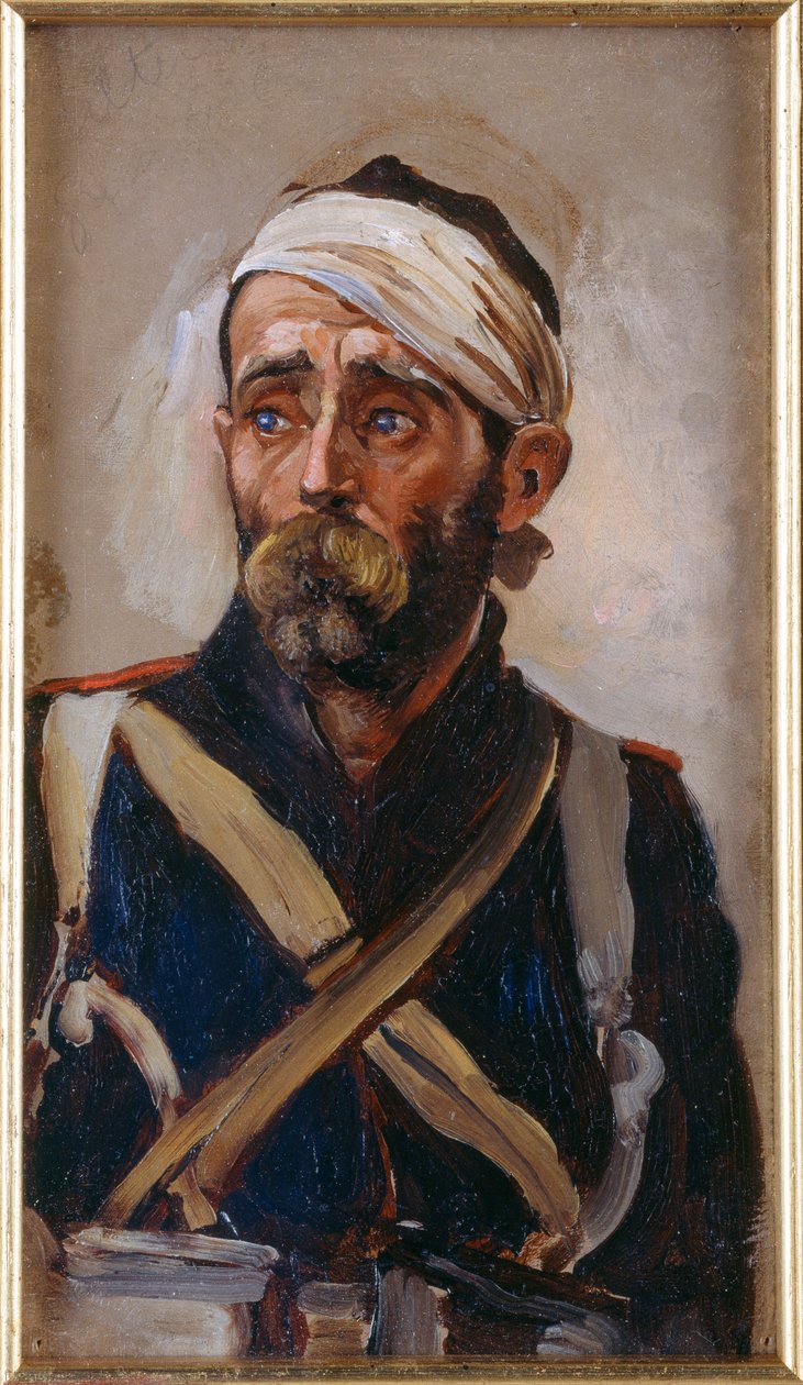 研究受伤的卫兵，克里米亚，c.1874 作者 巴特勒夫人