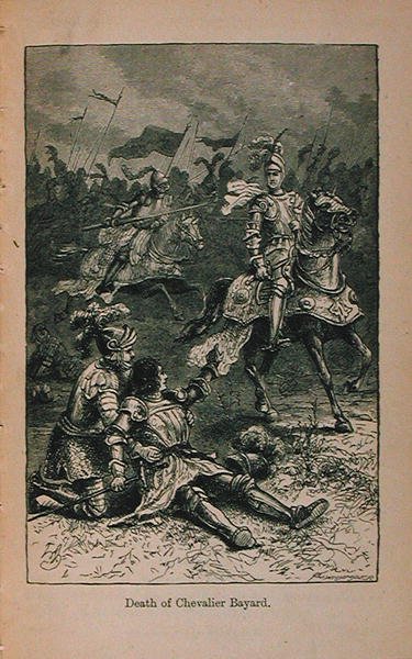 Chevalier Bayard之死（1476-1524）来自Little Arthurs的法国历史：从最早的时代到第二次帝国的沦陷于1899年出版 作者 查尔科特夫人