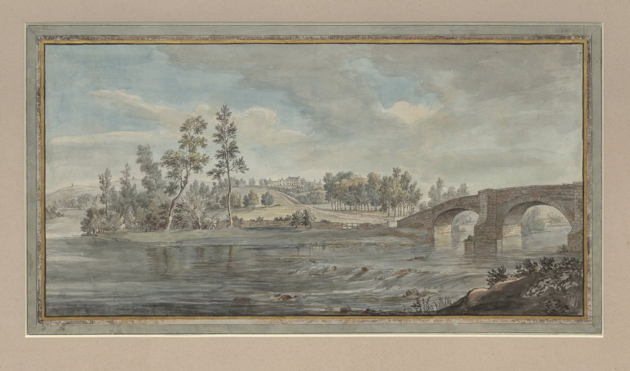 Ouze Bridge，Armathwaite，1770-80 作者 玛丽·洛瑟夫人