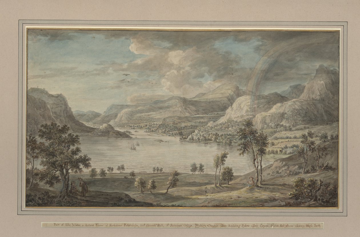 Ulls Water的部分，c.1770-80 作者 玛丽·洛瑟夫人