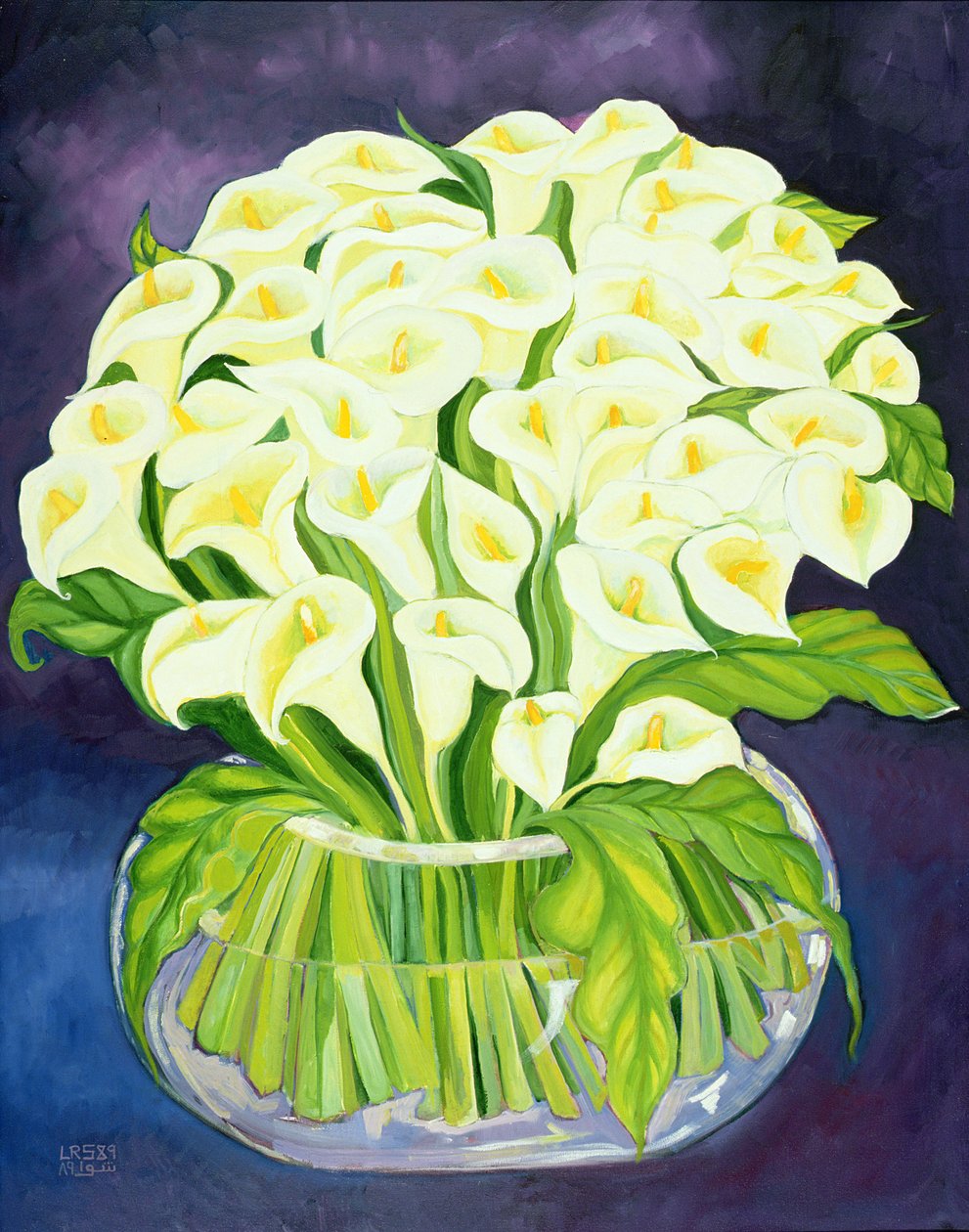 马蹄莲百合，1989年（丙烯画布） 作者 莱拉·沙瓦（Laila Shawa）