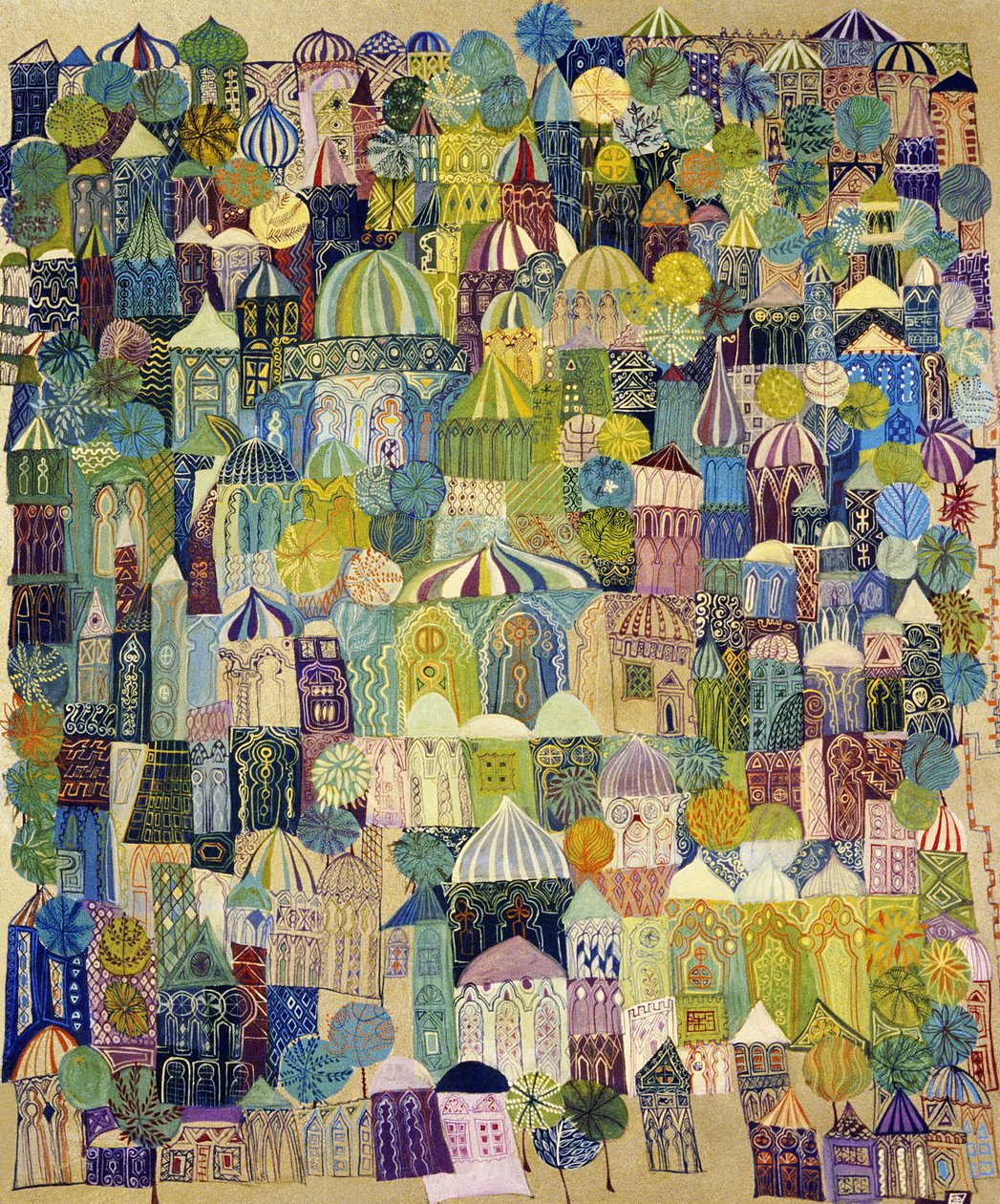 耶路撒冷，1970年（船上印刷油） 作者 莱拉·沙瓦（Laila Shawa）