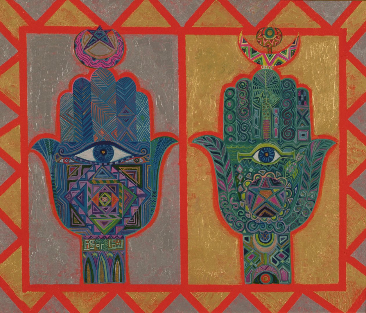 1992年保护手（船上的丙烯酸） 作者 莱拉·沙瓦（Laila Shawa）