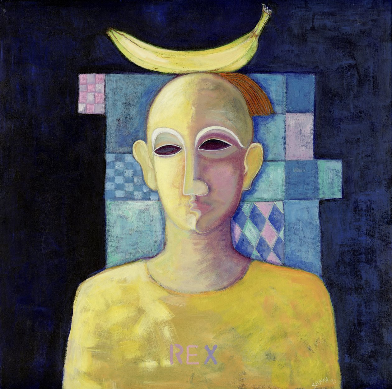 Rex，2004（画布上的丙烯酸） 作者 莱拉·沙瓦（Laila Shawa）