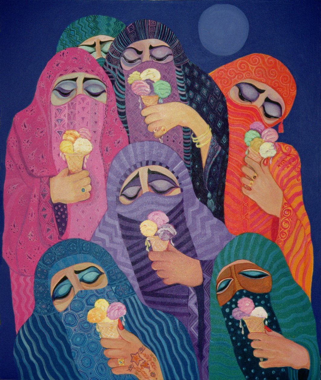 1989年的“不可能的梦想”（画布上的丙烯酸） 作者 莱拉·沙瓦（Laila Shawa）