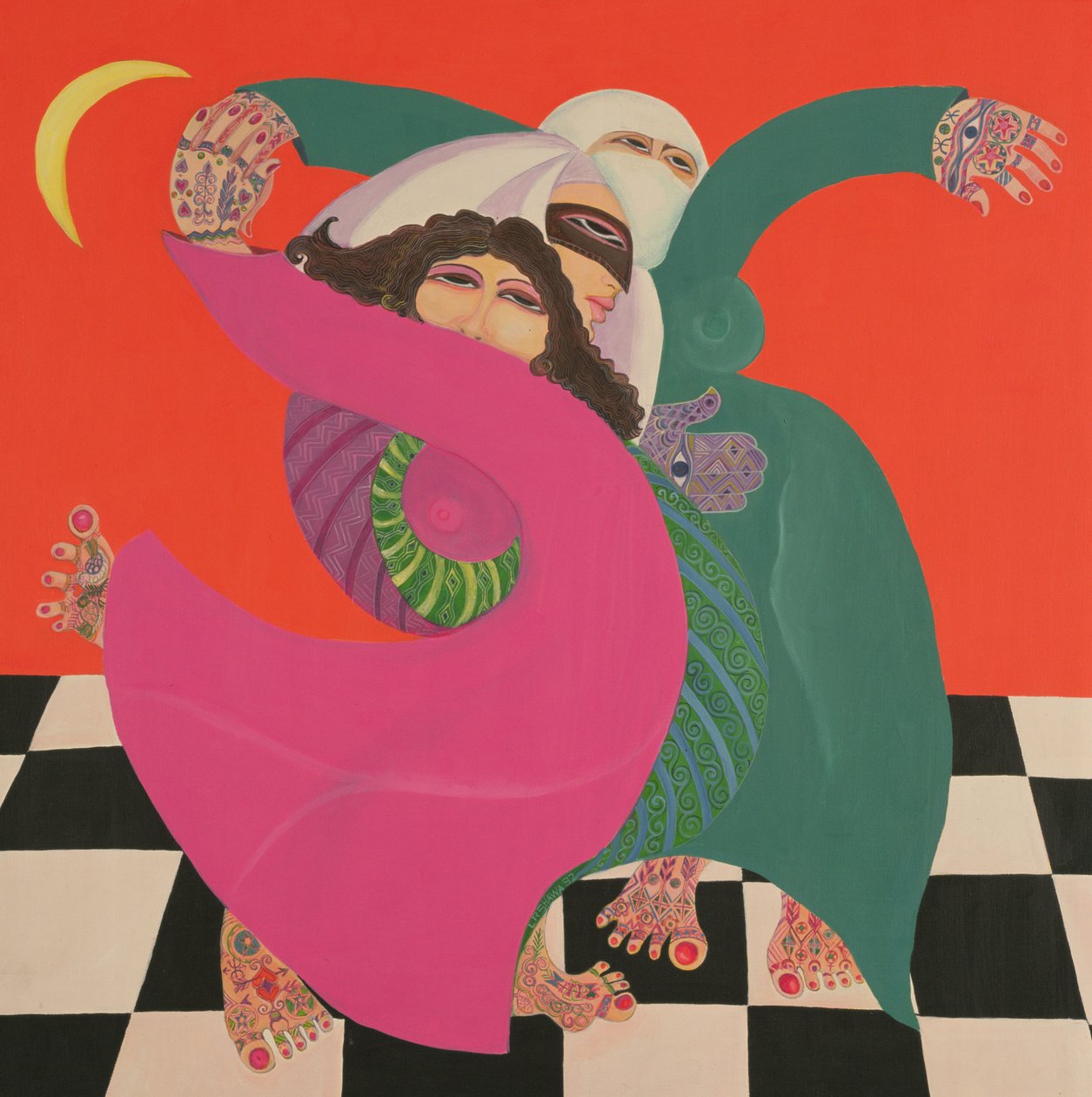 Zar I，1992（画布上的丙烯酸） 作者 莱拉·沙瓦（Laila Shawa）