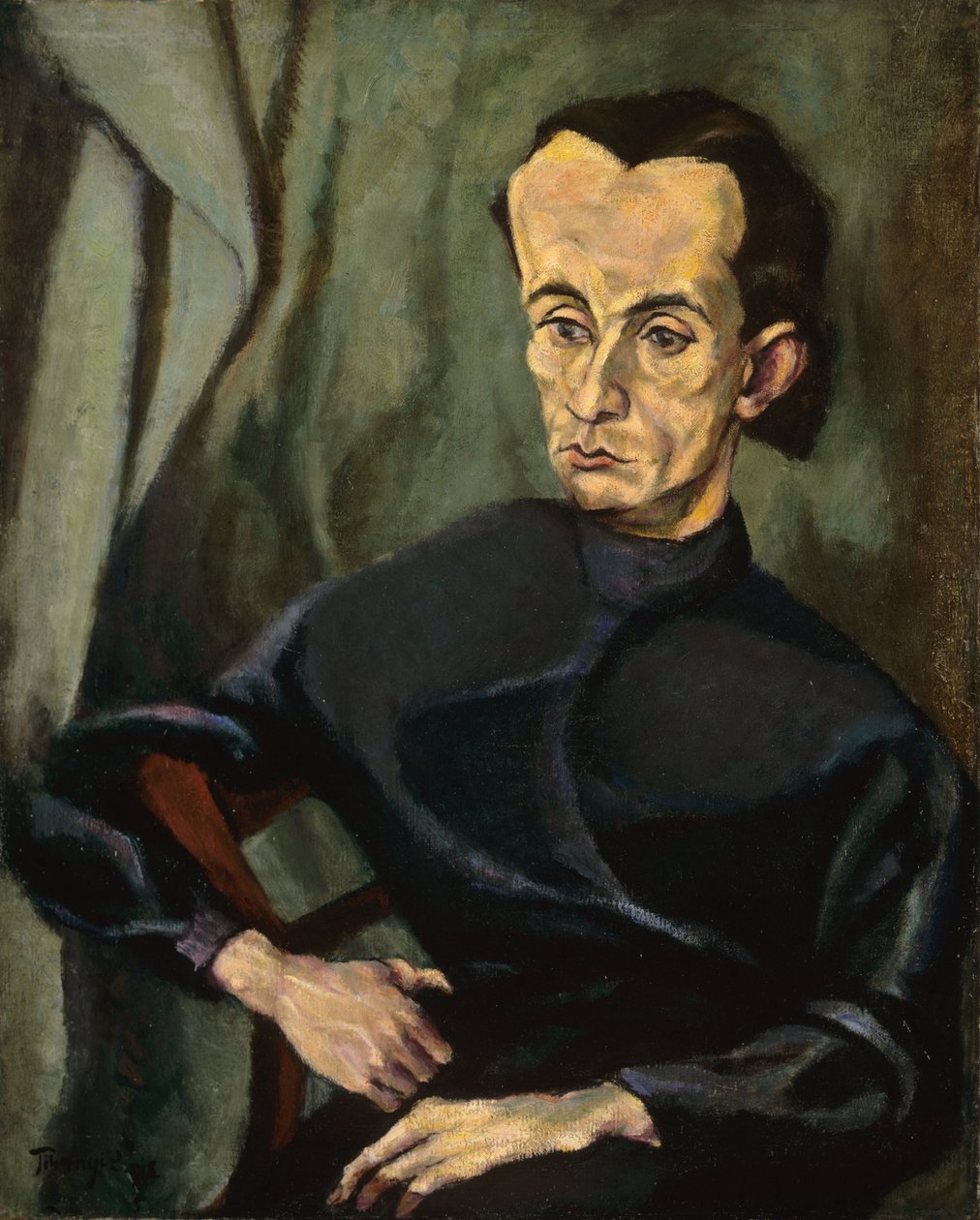 Portrait of Lajos Kassak (1887-1967), by Tihanyi, Lajos (1885-1938). Oil on canvas 作者 Lajos Tihanyi