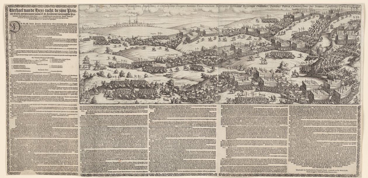 莫里斯游历布拉班特至格拉夫，1602 年
关于 1602 年莫里斯王子以 E.H. Staten der vereenighde Provintien 的名义进行的 Heyr-tocht 旅行的描述（标题见实物）。1602年以E.H. Staten der vereenighde Provintien的名义出版的《Heyr-tocht》（标题见实物） 作者 兰伯特·科内利斯。