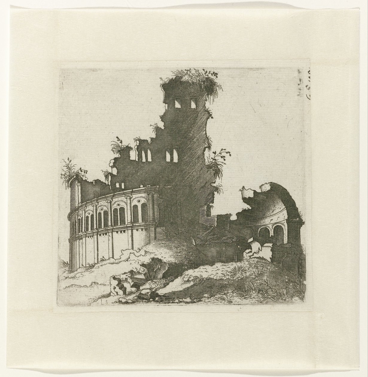 朗德废墟 各种制造商废墟的图画对画家和其他此类艺术家非常有用（系列标题） 作者 兰伯特·苏维乌斯（Lambertus Suavius）