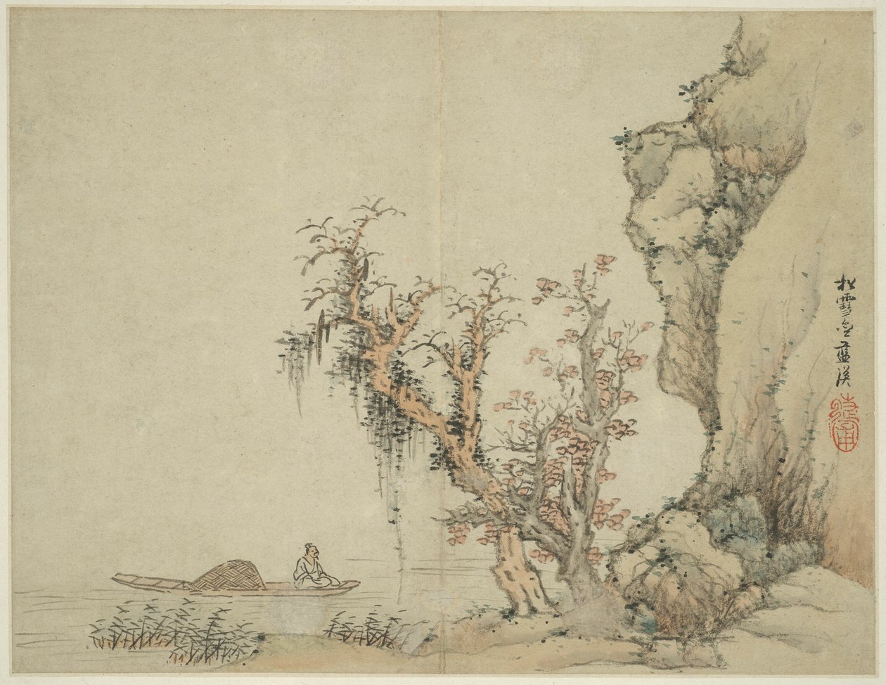 古代大师风格的山水画：松雪斋兰影 作者 蓝鹰