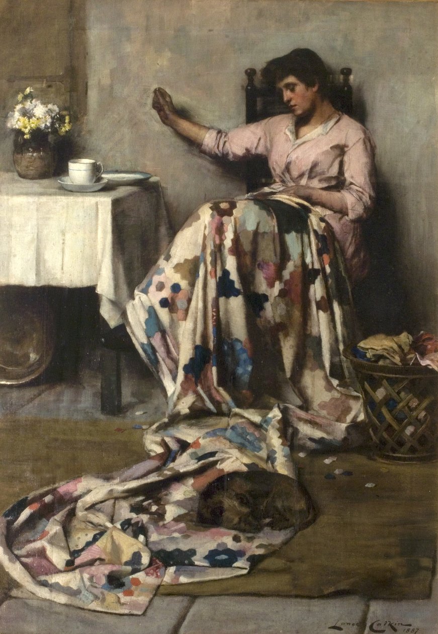 The Patchwork Quilt，1887 作者 兰斯·卡尔金