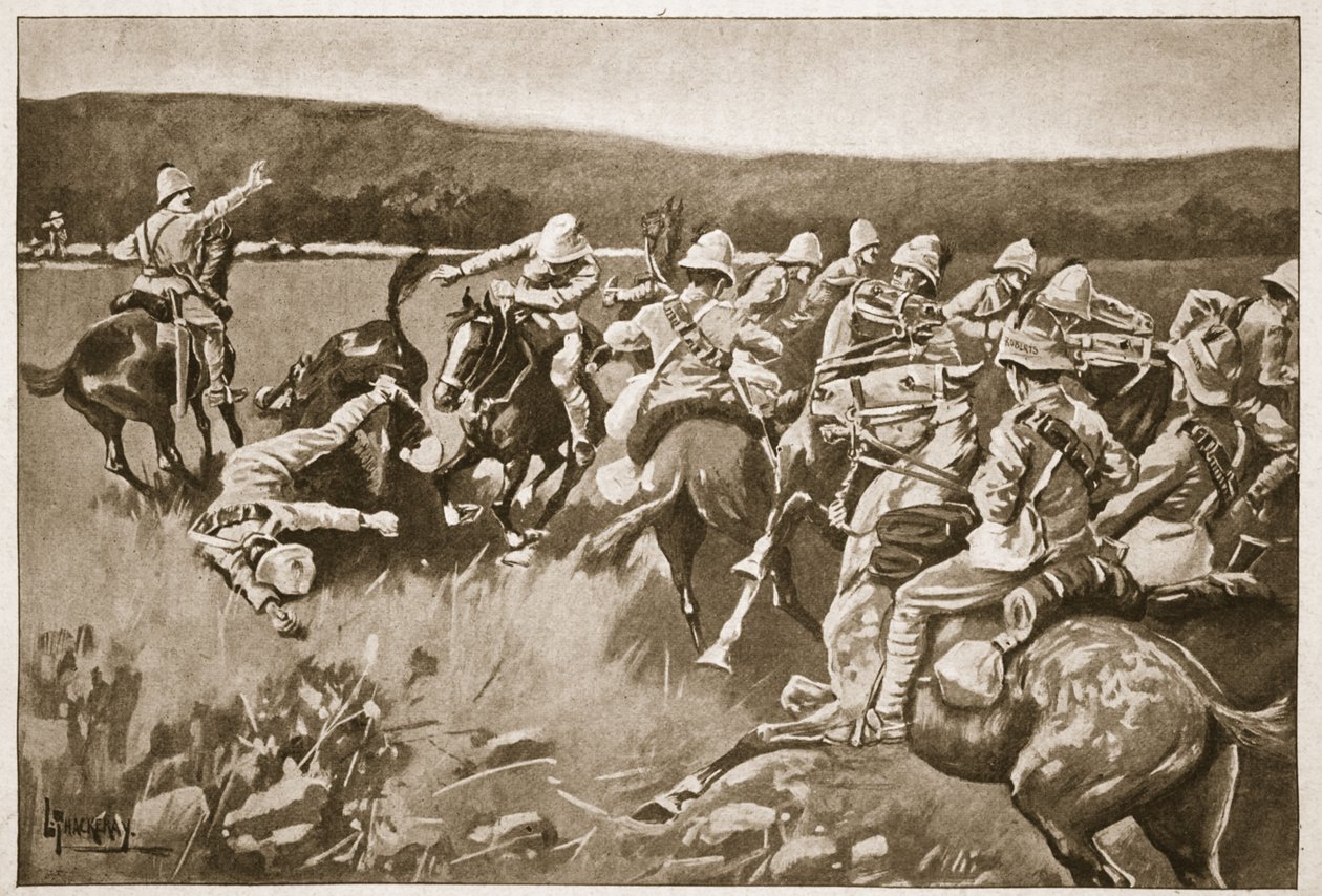 Koorn Spruit的Ambuscade，来自&39;十九世纪的战役，Vol。六：1899年至1900年的布尔战争&39;由阿奇博尔德福布斯，GA Henty和主要亚瑟格里菲斯 作者 兰斯·萨克雷