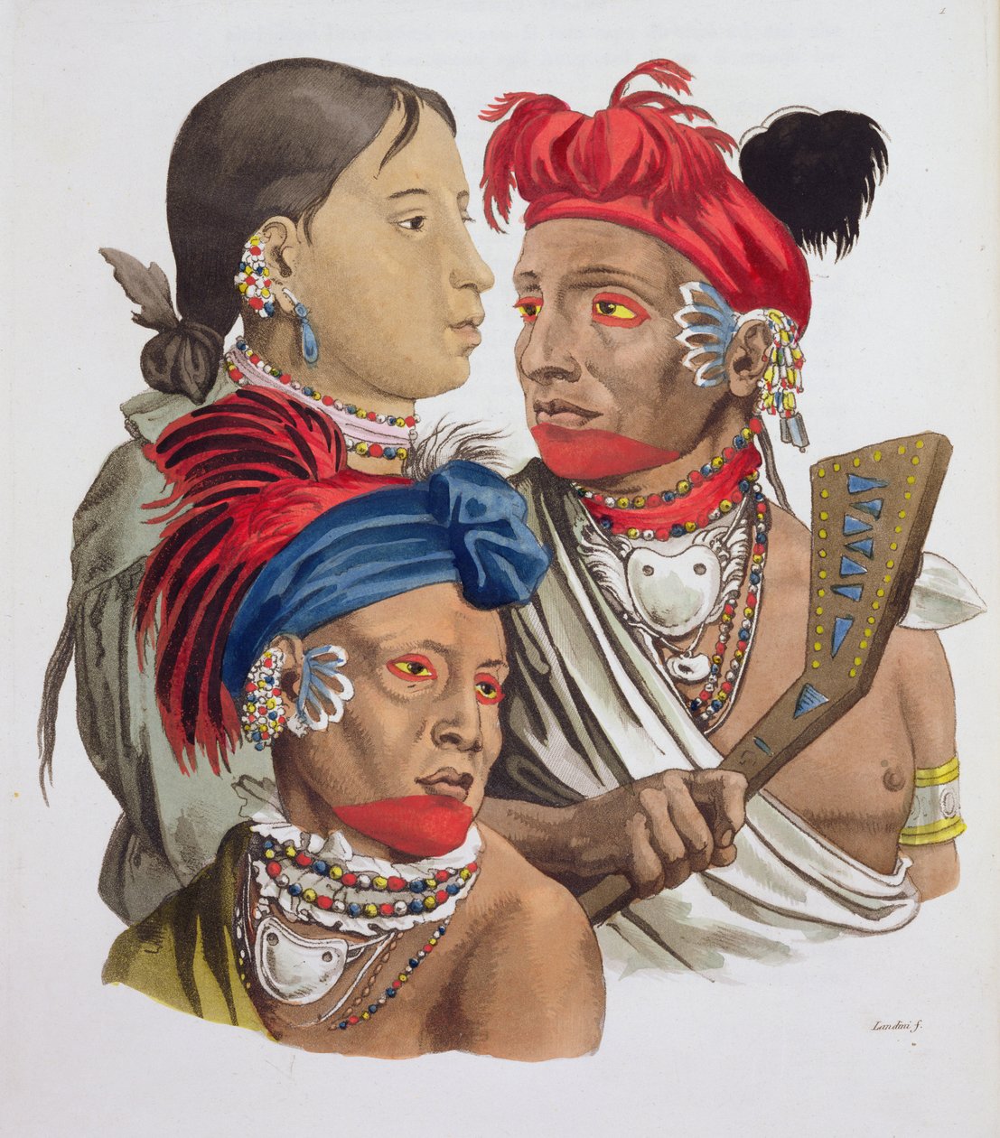 来自Jules Ferrario的“Le Costume Ancien et Moderne”的Osagi Nation人发表于1820年代至30年代 作者 兰迪尼