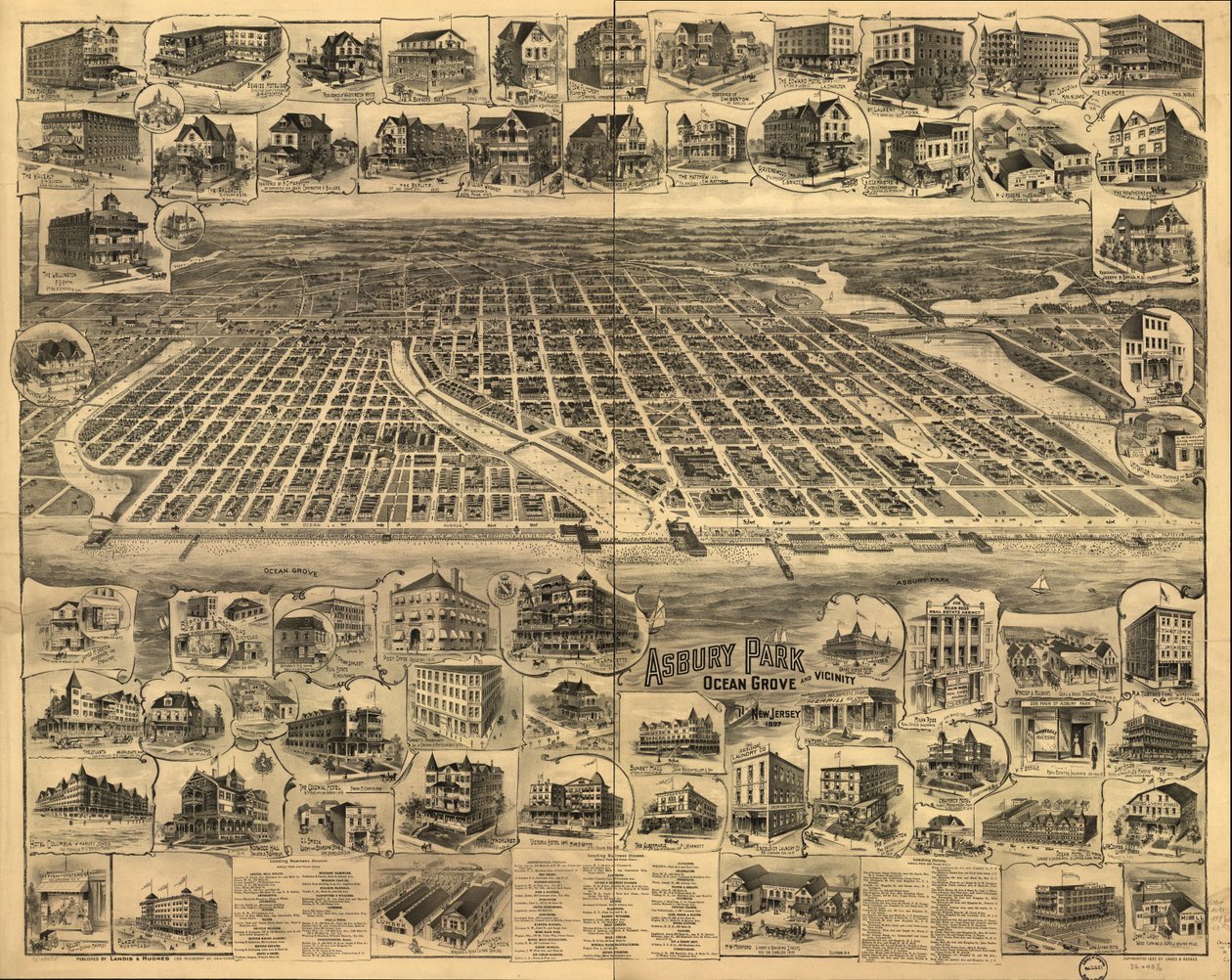 阿斯伯里帕克，海洋格罗夫及附近地区，新泽西州 1897 年。 作者 兰迪斯和休斯