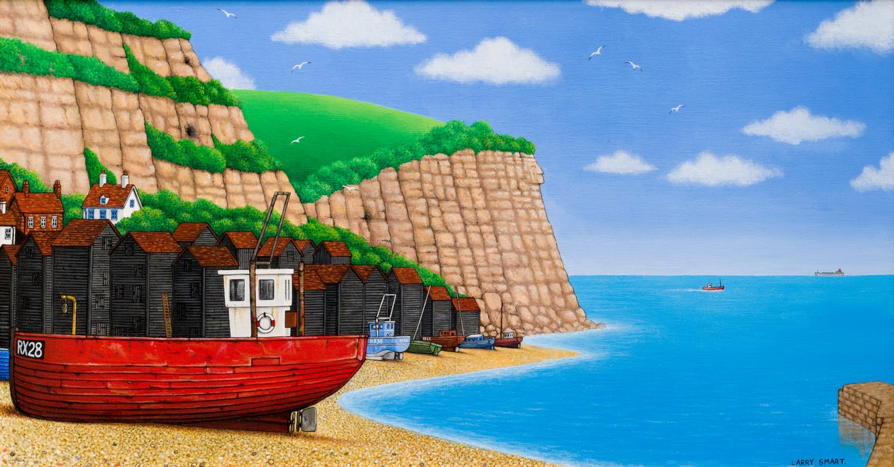 黑斯廷斯海滩，2003（丙烯酸） 作者 拉里·斯玛特