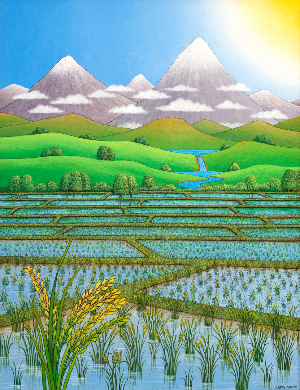 日本稻田，1997年（丙烯酸） 作者 拉里·斯玛特