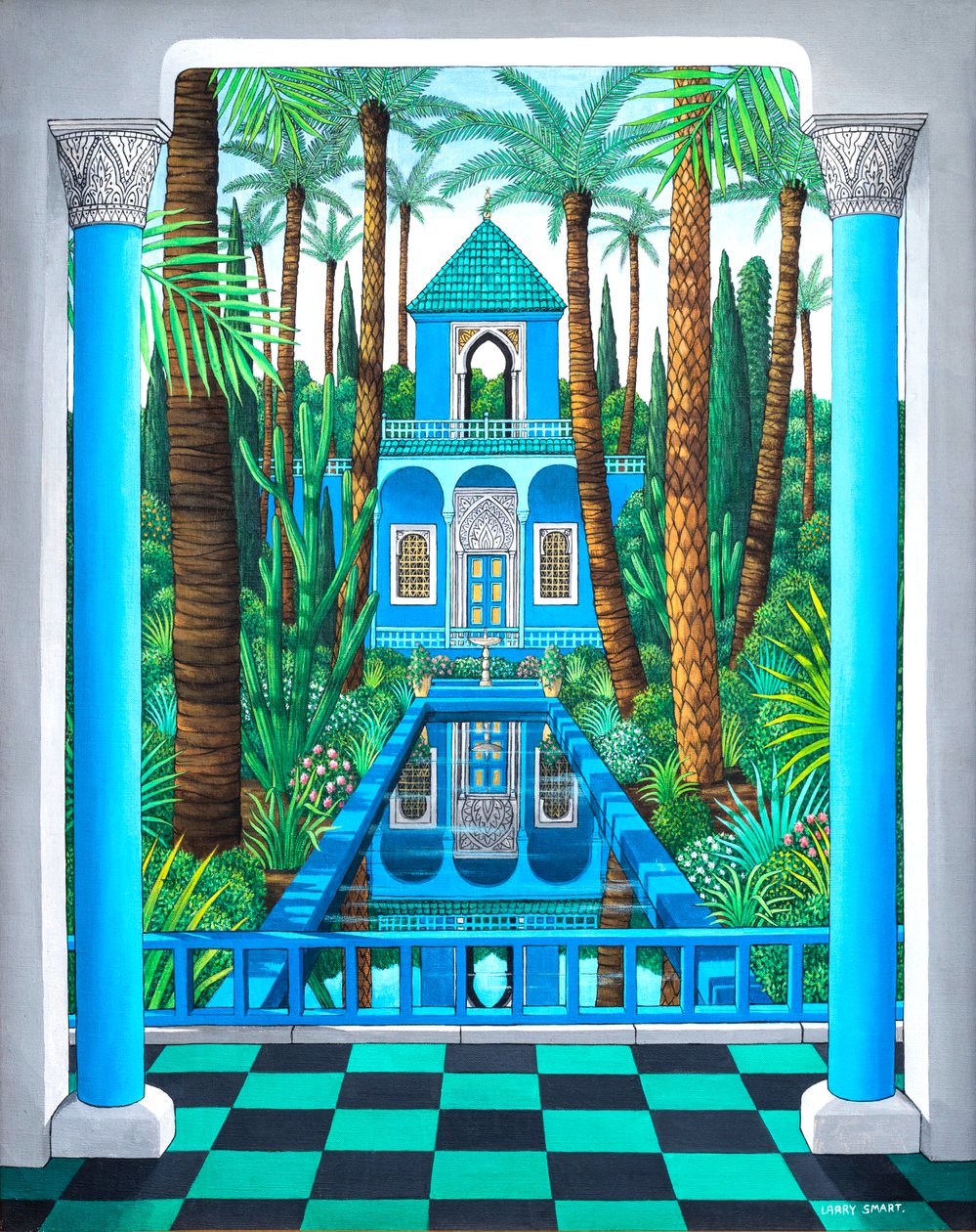 Marjorelle Reflections，1998（丙烯酸） 作者 拉里·斯玛特