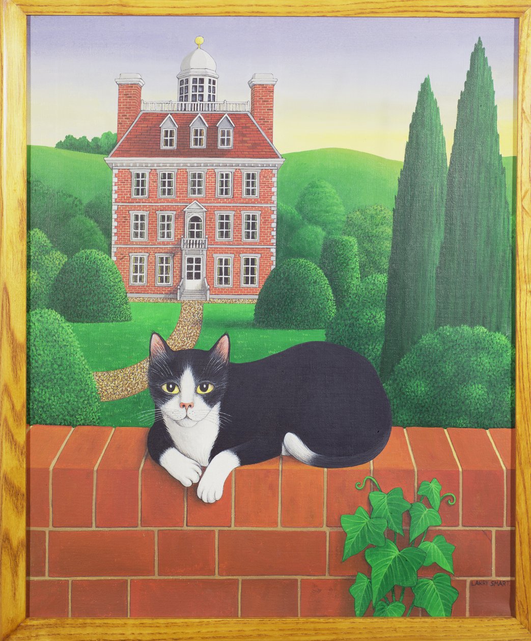 墙上的猫，1986年（亚麻布上的亚克力） 作者 拉里·斯玛特