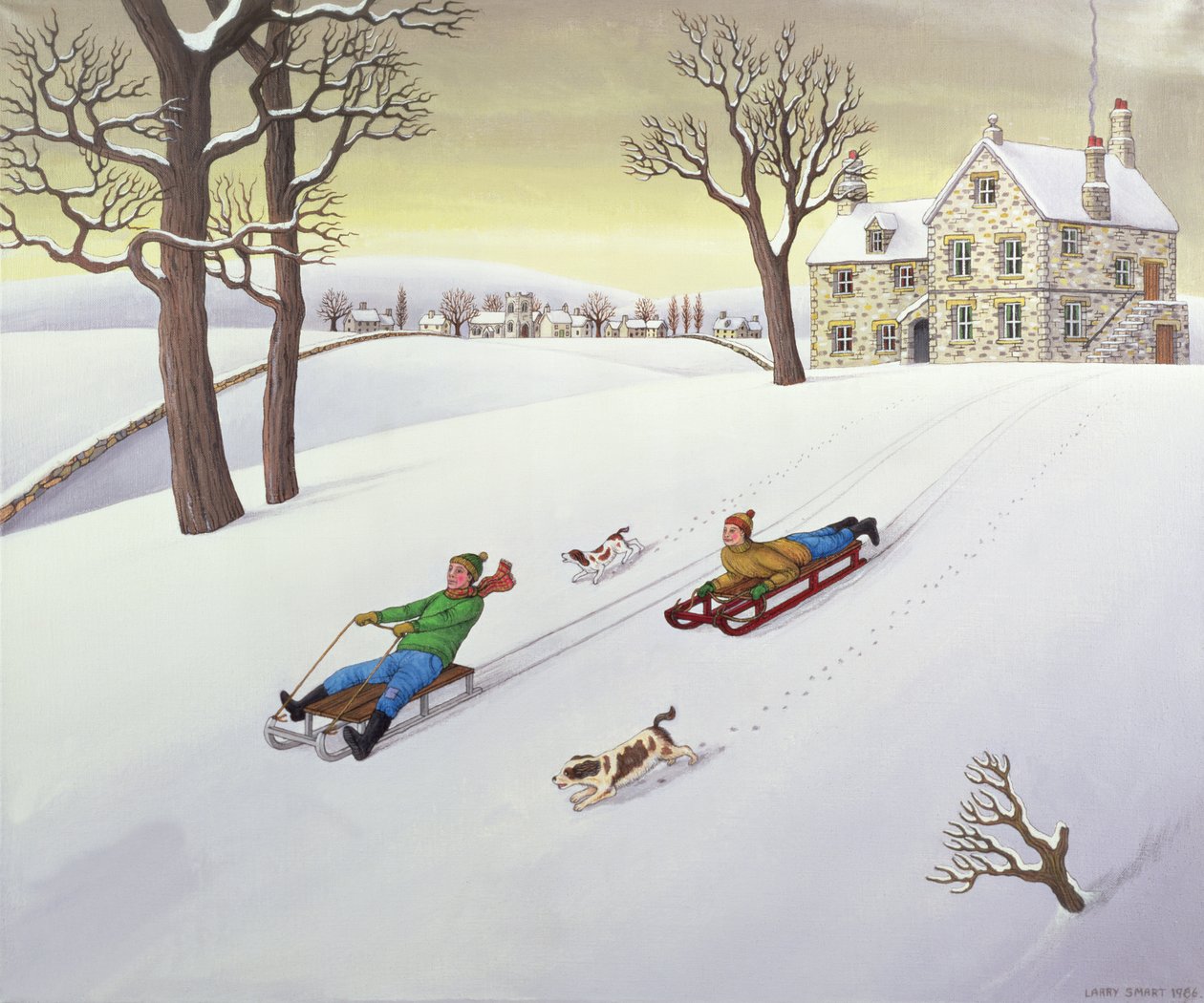 雪橇，1986年（亚麻布亚麻） 作者 拉里·斯玛特