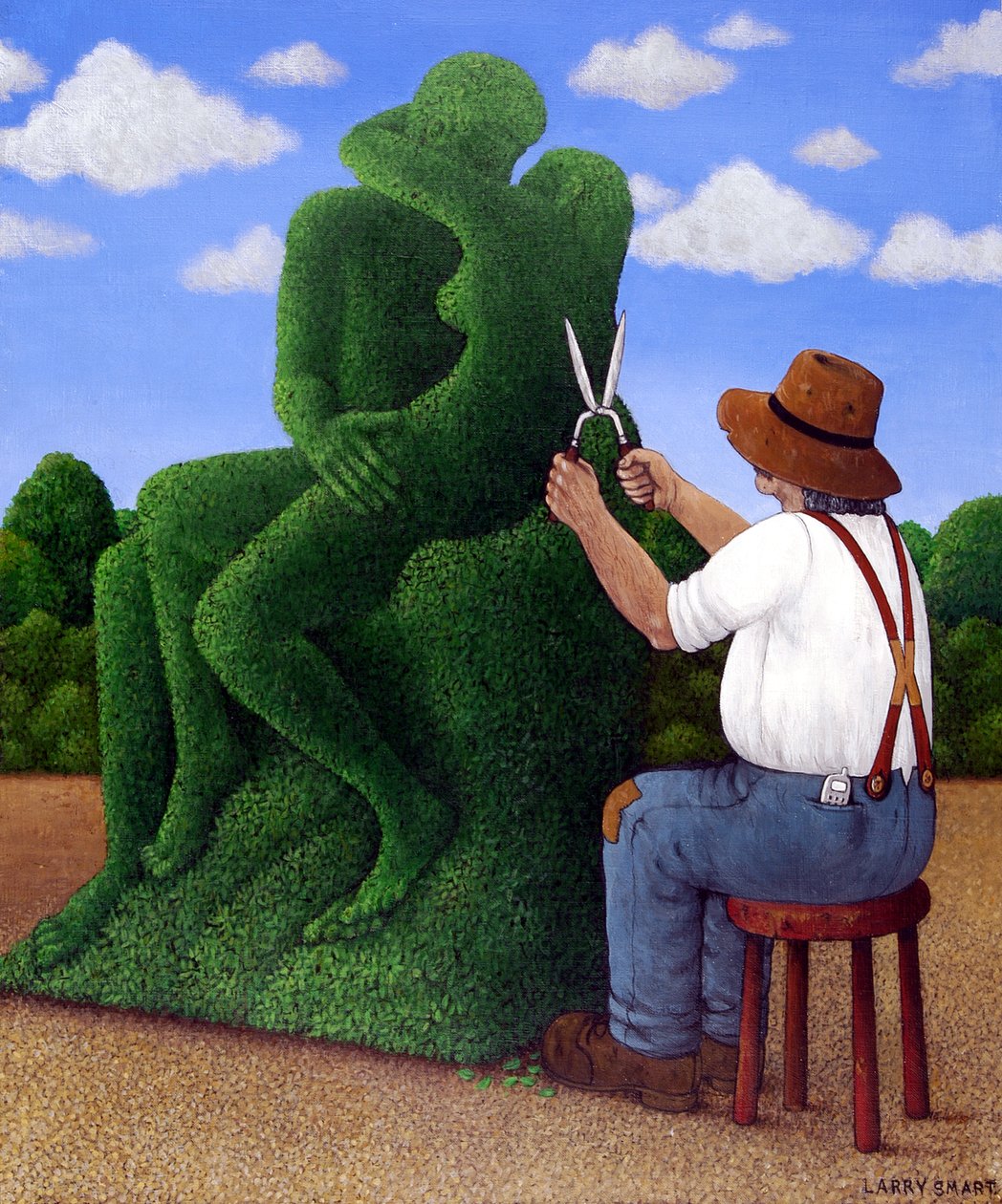 Topiary Kiss（亚麻布亚麻布） 作者 拉里·斯玛特