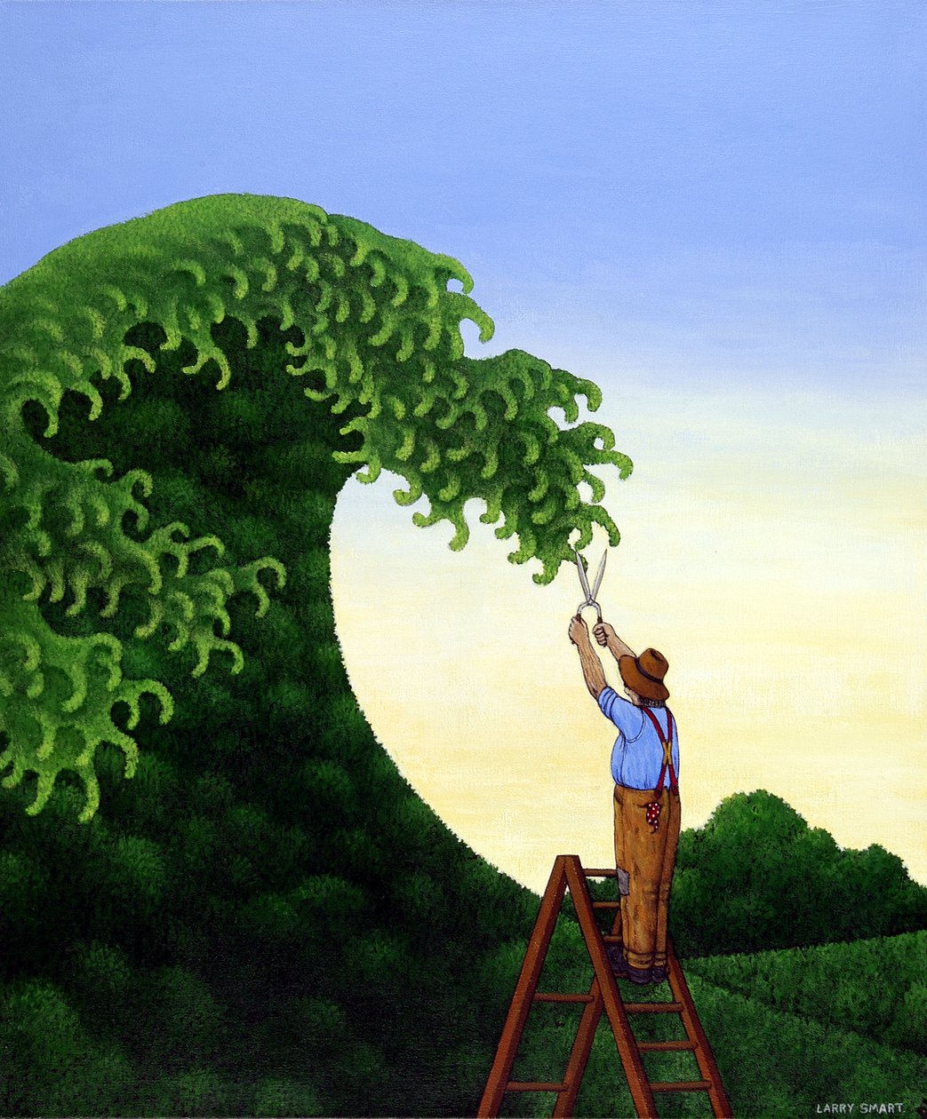 Topiary Wave（亚麻布上的亚克力） 作者 拉里·斯玛特
