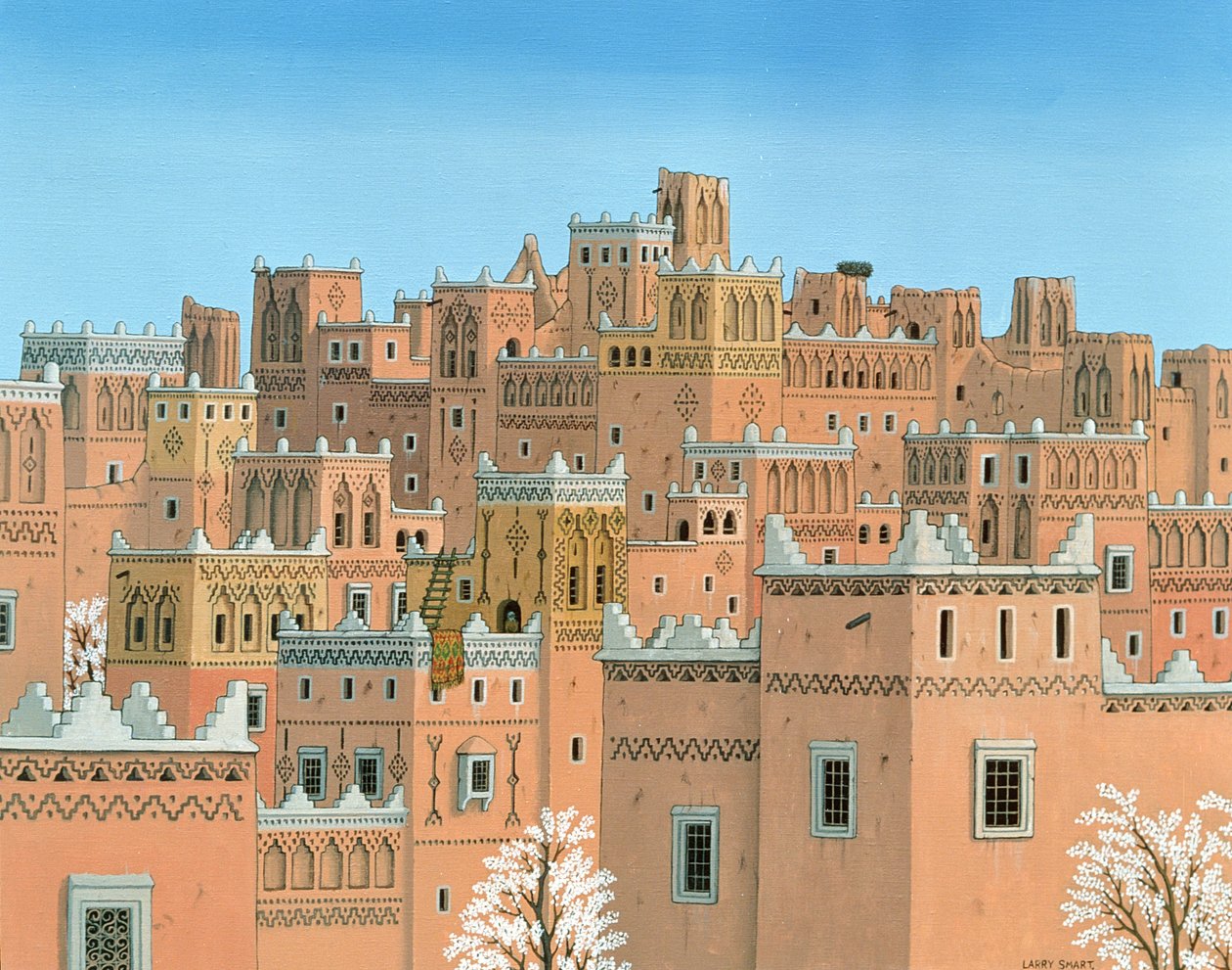 摩洛哥南部的村庄，1998年（亚麻布亚麻布） 作者 拉里·斯玛特