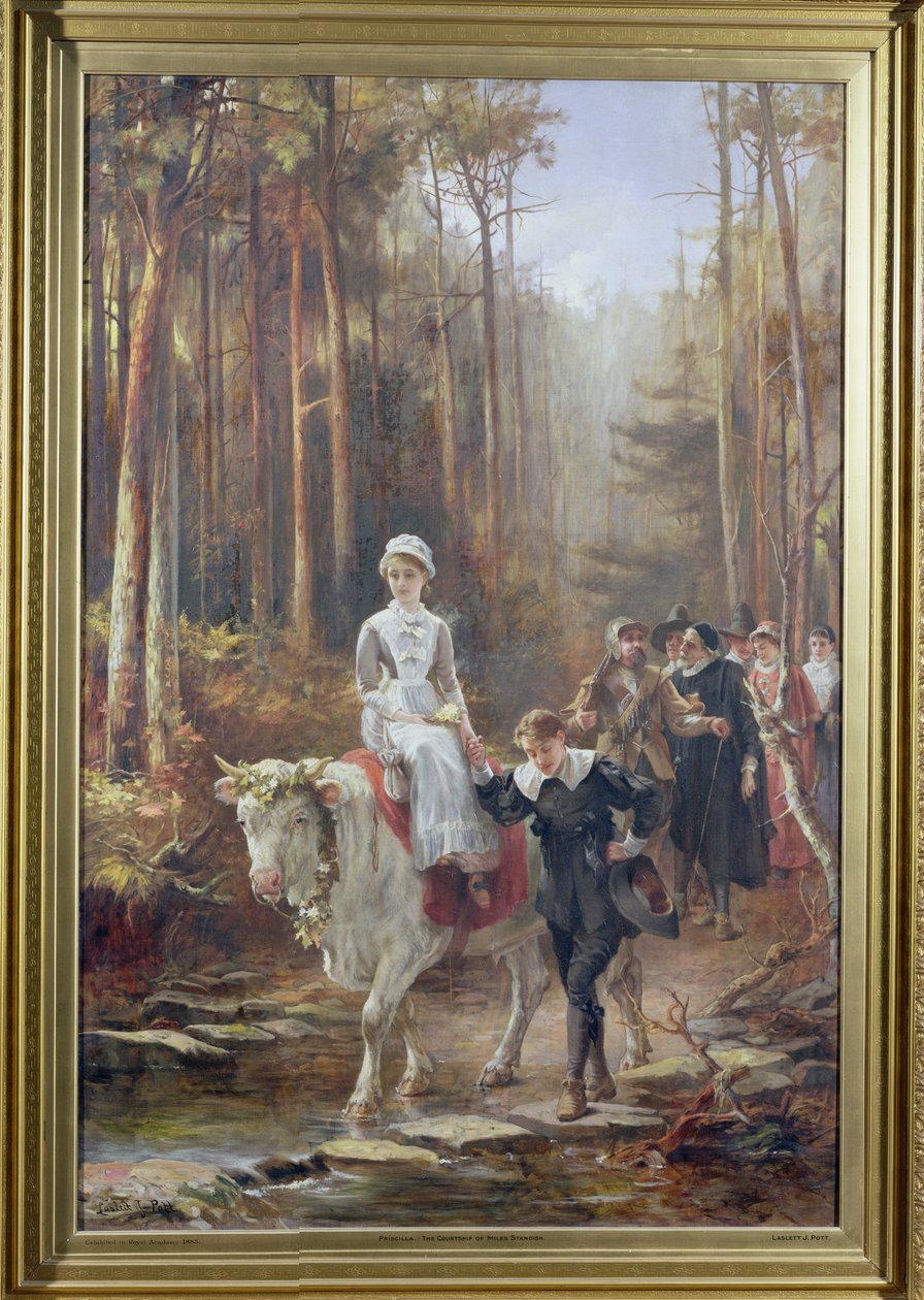 Priscilla，The Miles Standish，1885年 作者 拉斯莱特·约翰·波特