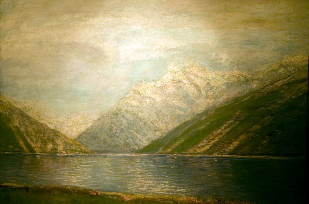 Tatrai tonEnglish：Lake_in_the_Tatrasn 作者 拉斯洛（Laszlo Mednyanszky）