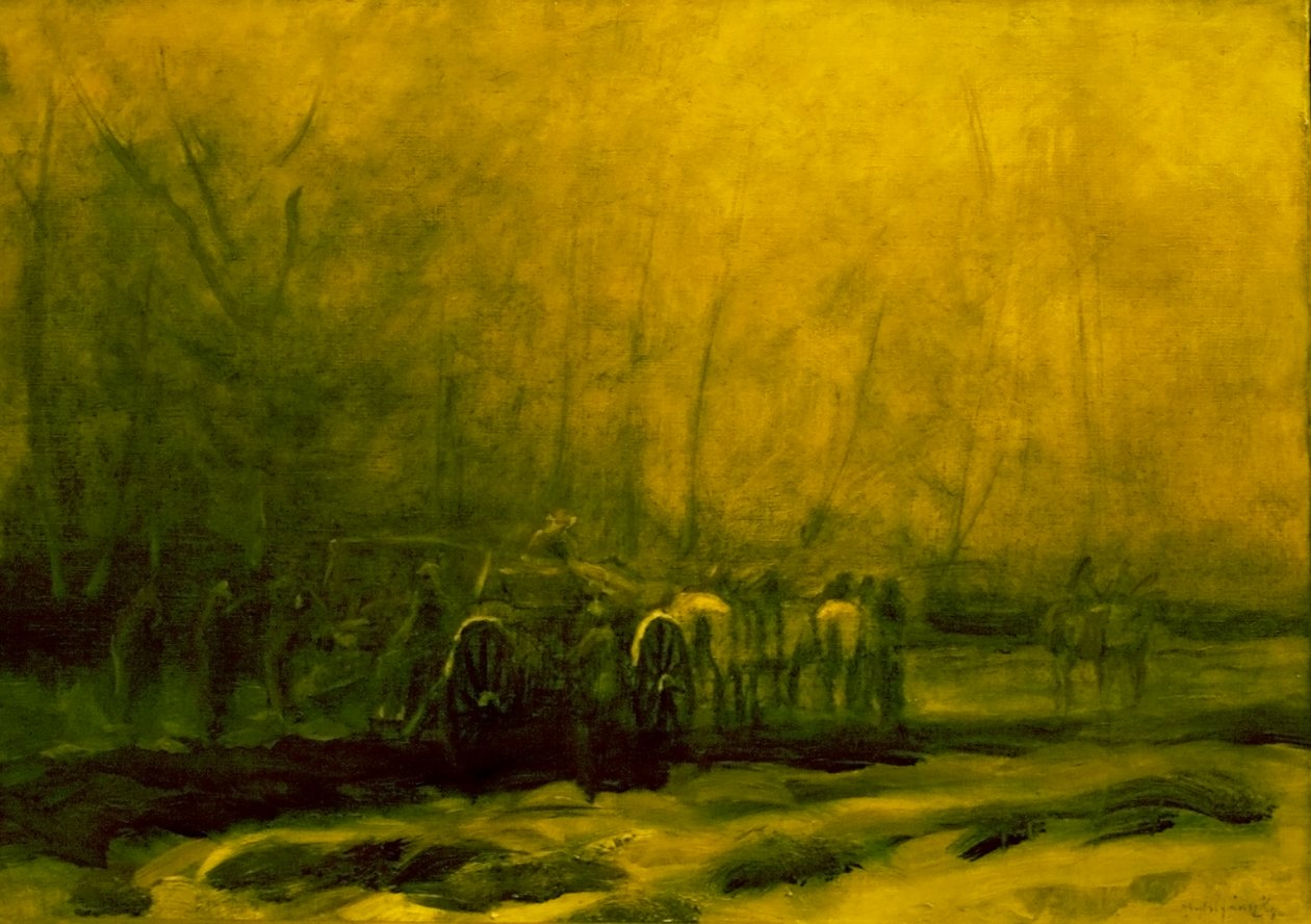 Vonulo trennEnglish：Moving_Military_Trainn 作者 拉斯洛（Laszlo Mednyanszky）