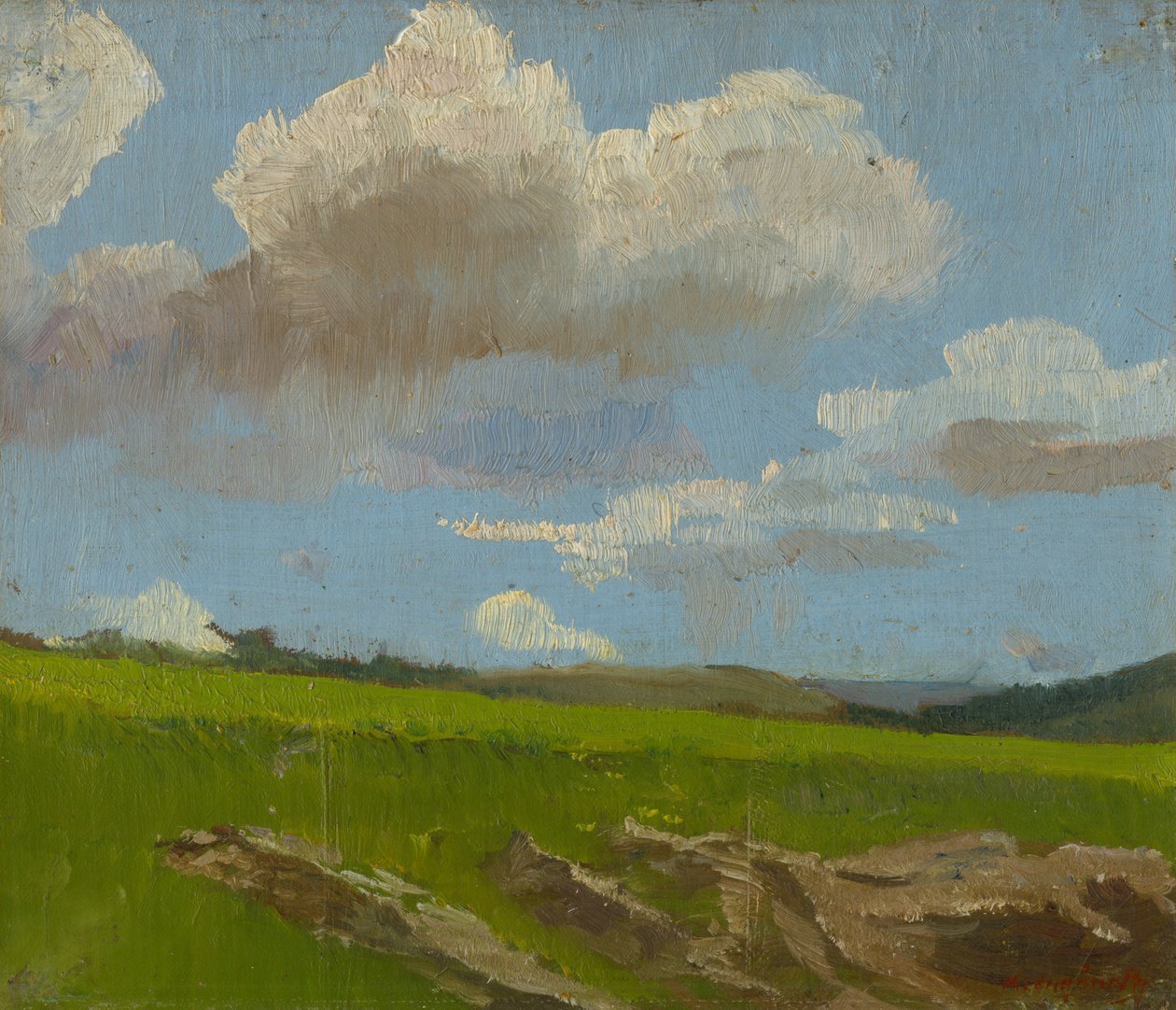 云雾风景，1890-1910年 作者 拉斯洛（Laszlo Mednyanszky）