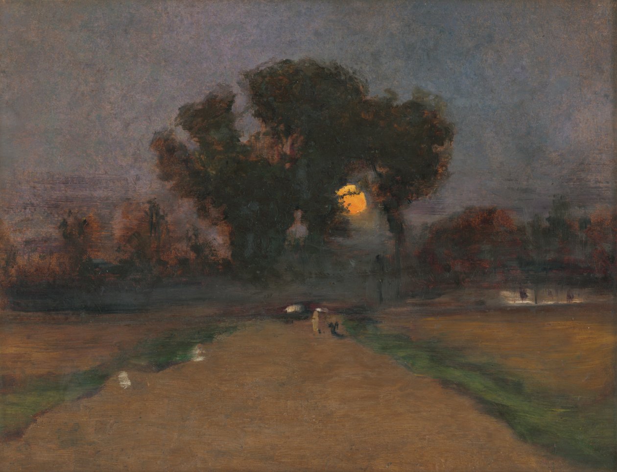 夕阳下的风景，1890-1900年 作者 拉斯洛（Laszlo Mednyanszky）