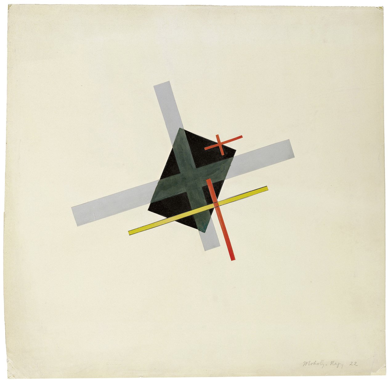 黑色中心拼贴画，1922年 作者 拉斯洛·莫霍利·纳吉（Laszlo Moholy Nagy）