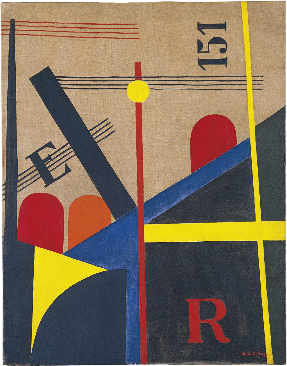 大型铁路绘画，1920年 作者 拉斯洛·莫霍利·纳吉（Laszlo Moholy Nagy）