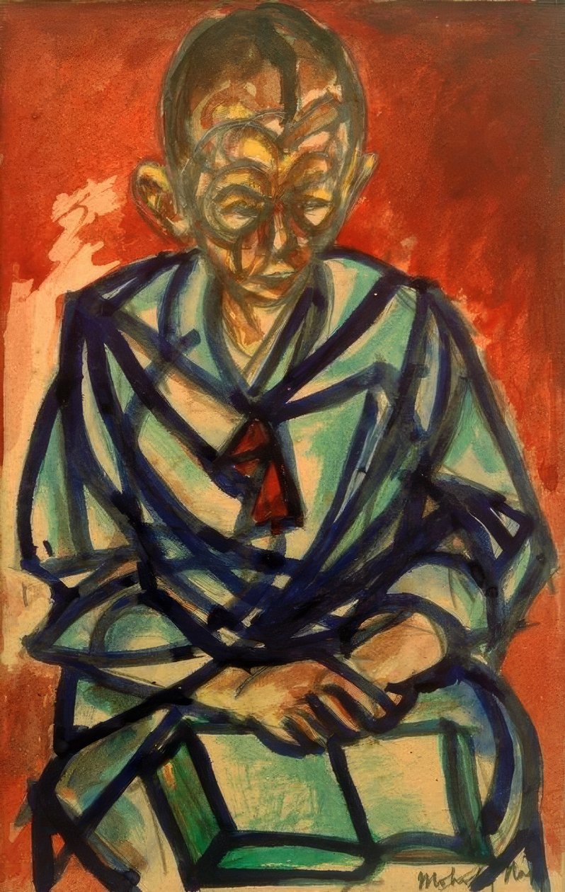 无题（水手米克洛斯，在书中阅读） 作者 拉斯洛·莫霍利·纳吉（Laszlo Moholy Nagy）