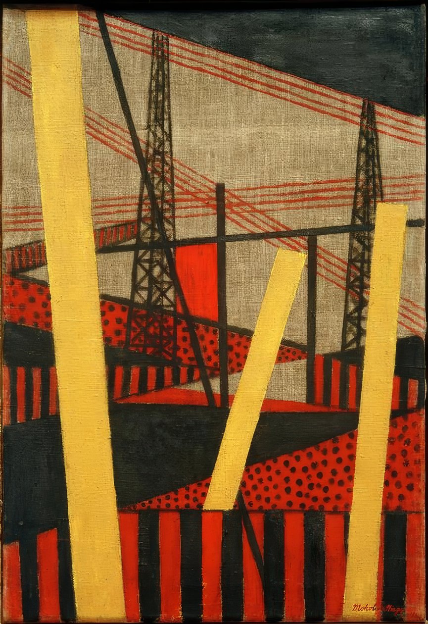 广播和铁路景观 作者 拉斯洛·莫霍利·纳吉（Laszlo Moholy Nagy）