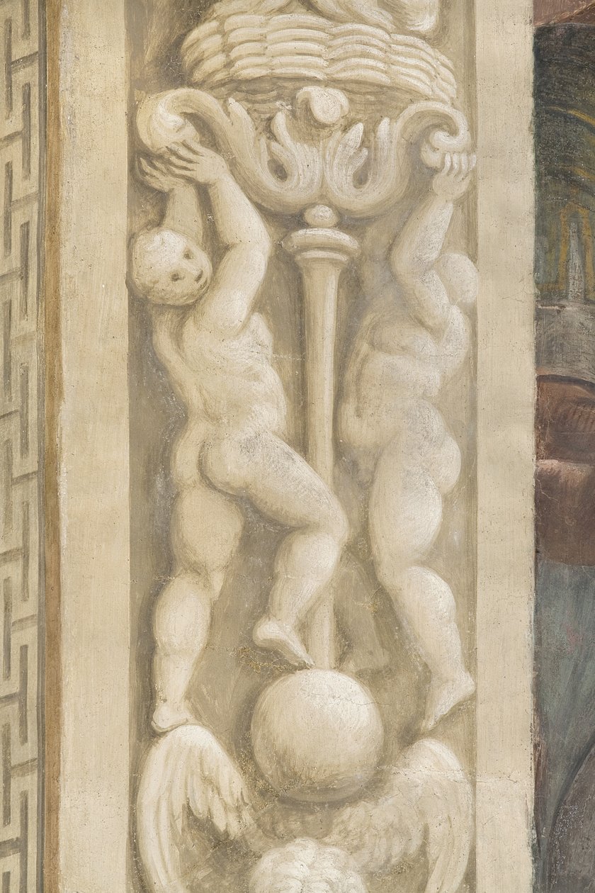Putti，窗户周围的装饰品（壁画） 作者 拉坦齐奥·甘巴拉