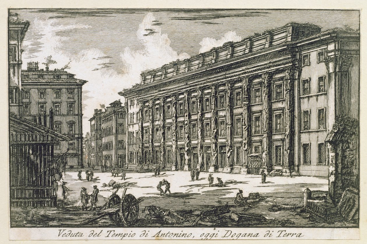 Antoninus寺庙在罗马，c.1780 作者 劳拉·皮拉内西（Laura Piranesi）