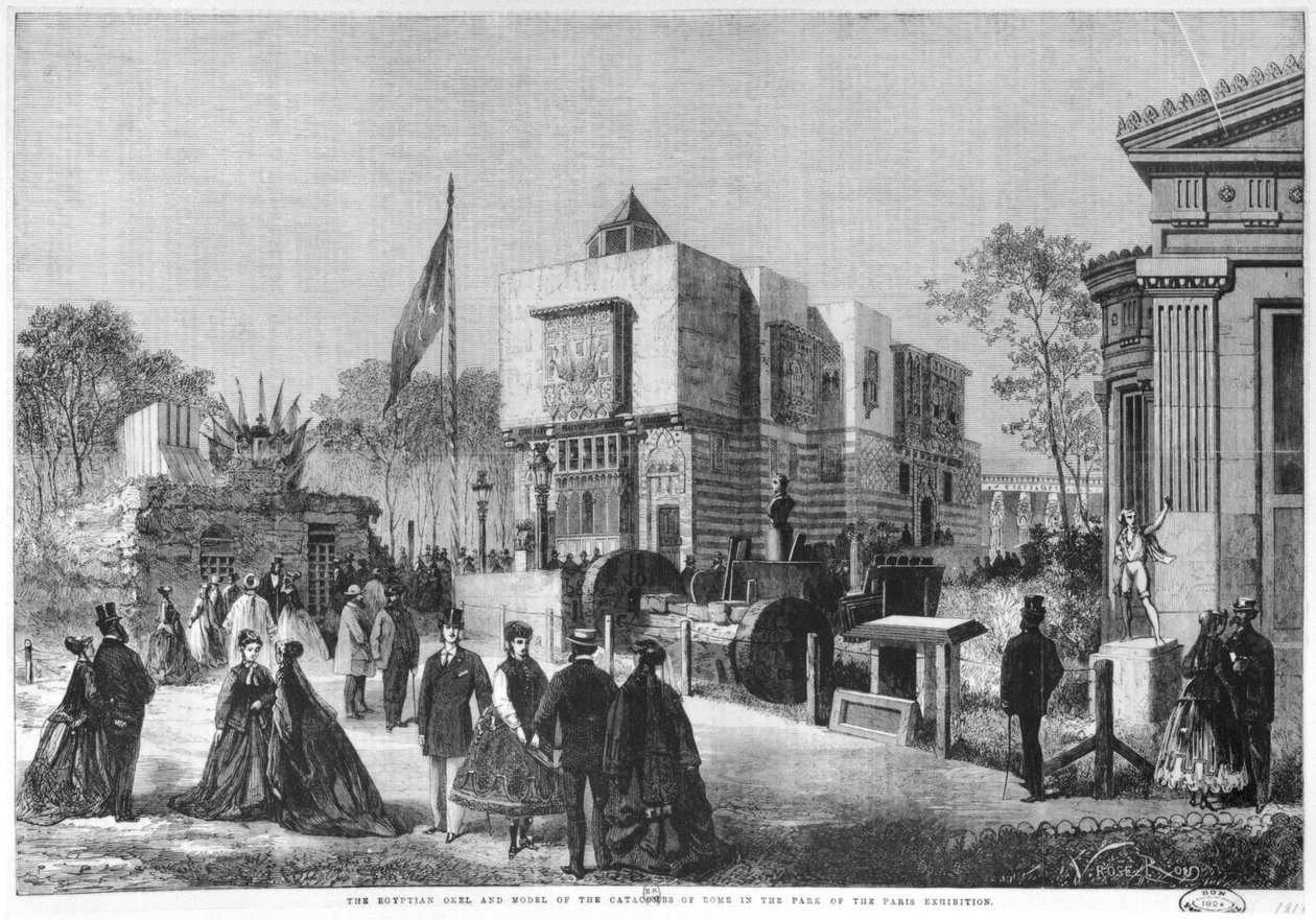 1867年巴黎战神广场世界博览会上的埃及建筑和罗马地下墓穴模型 作者 洛朗·维克多·罗斯