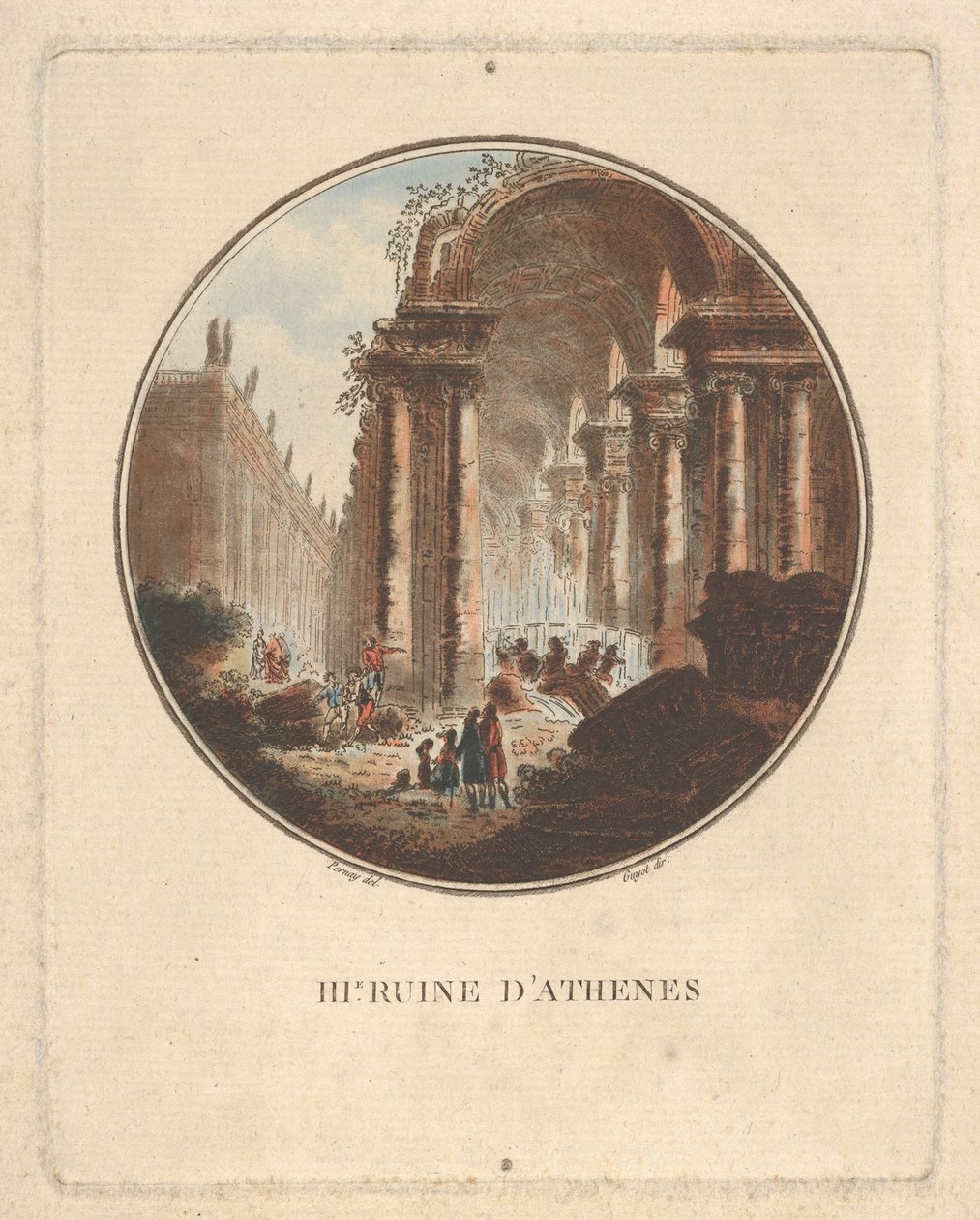带有拱形门廊的雅典遗址，ca。 1770-1808。 作者 洛朗·盖奥特（Laurent Guyot）