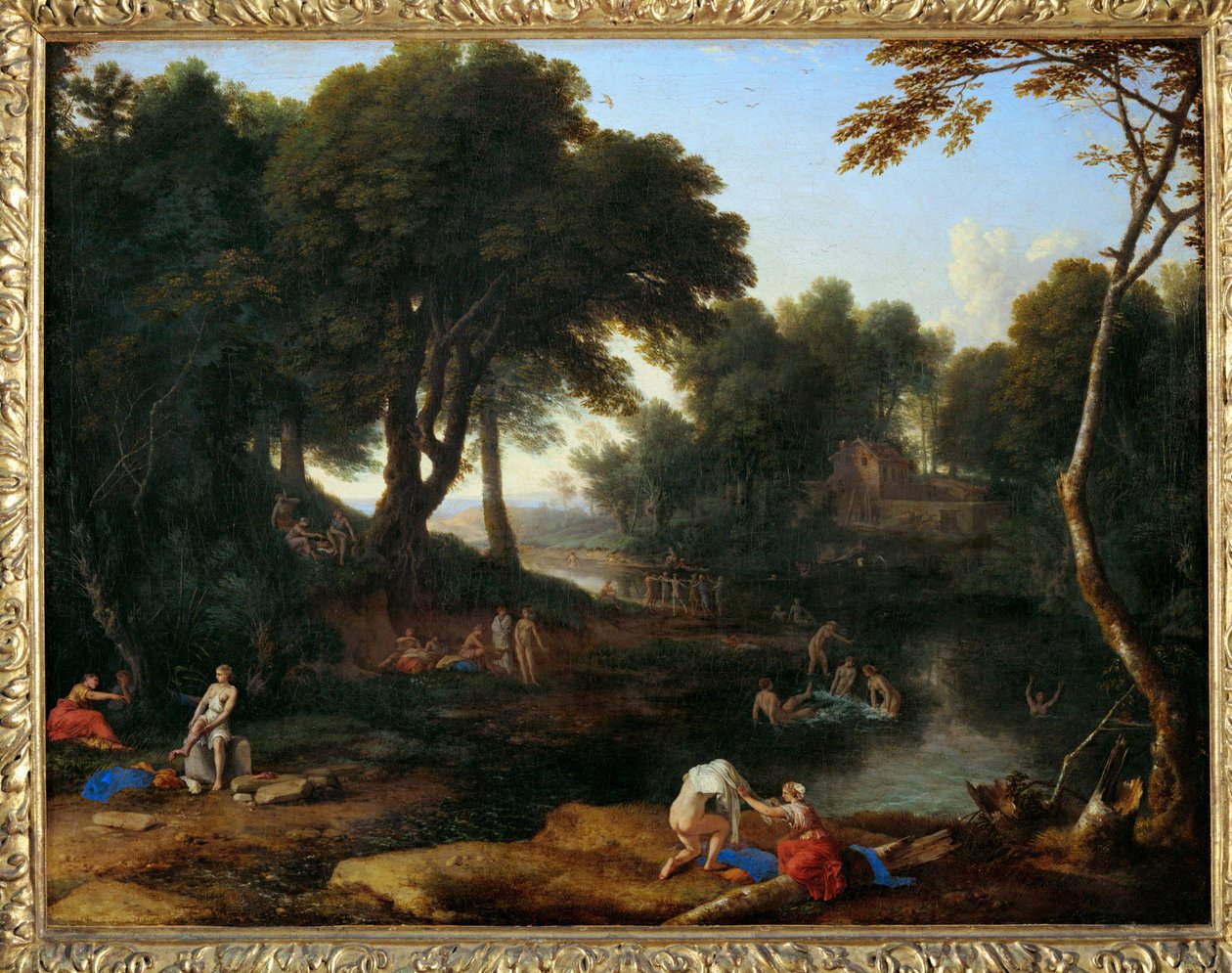 Paysage aux baigneuses - 有沐浴者的风景... 作者 Laurent de (车间) La Hyre