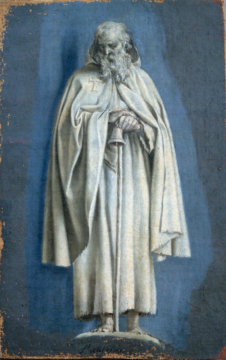 圣安东尼大帝手持铃铛 Laurent de La Hyre（1606-1656）17 世纪巴黎在画布上与camaieu 作画。 卢浮宫 作者 劳伦·德拉·海尔