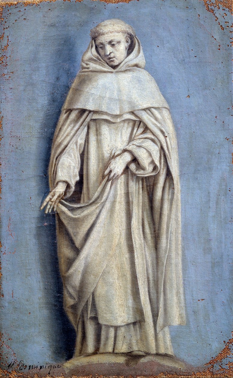 洛朗·德·拉·海尔（Laurent de La Hyre，1606-1656 年）17 世纪的画布上的圣多米尼克绘画。 0.36 x 0.22 米巴黎。 卢浮宫 作者 劳伦·德拉·海尔
