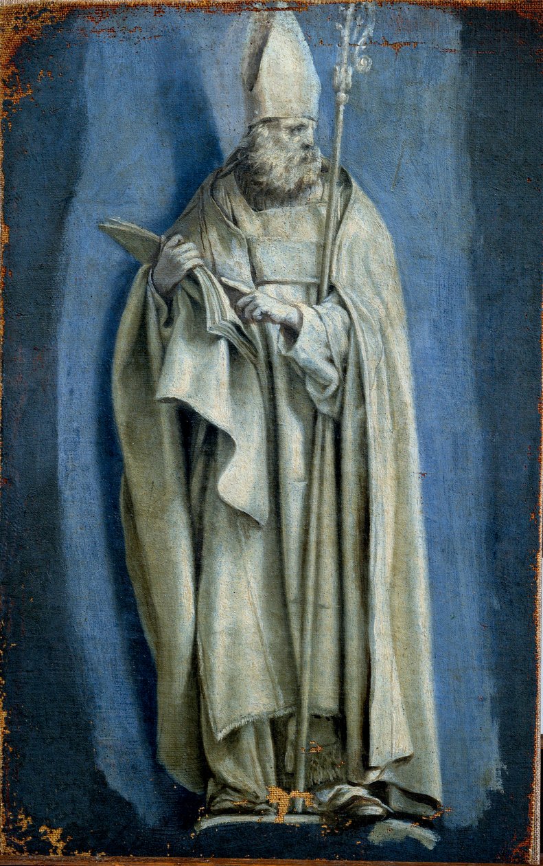 圣奥古斯丁的画像。 Laurent De La Hyre (1606-1656) 的绘画 作者 劳伦·德拉·海尔