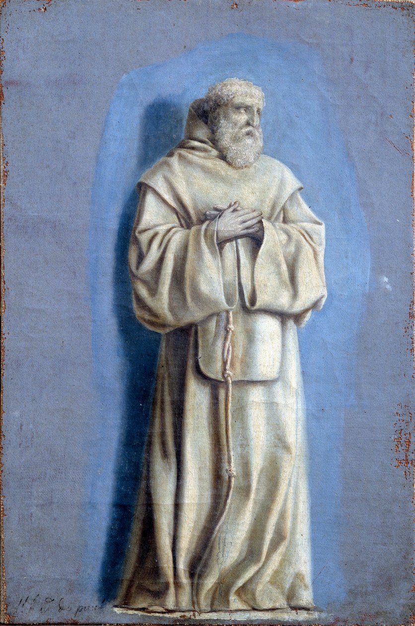 Saint Francois de Paule (1416-1507), founder of the Order of Minimes Painting with camaieu on canvas by Laurent de La Hyre (1606-1656) 17th century Sun. 0,36 x 0,23 m Paris. Louvre Museum 作者 劳伦·德拉·海尔