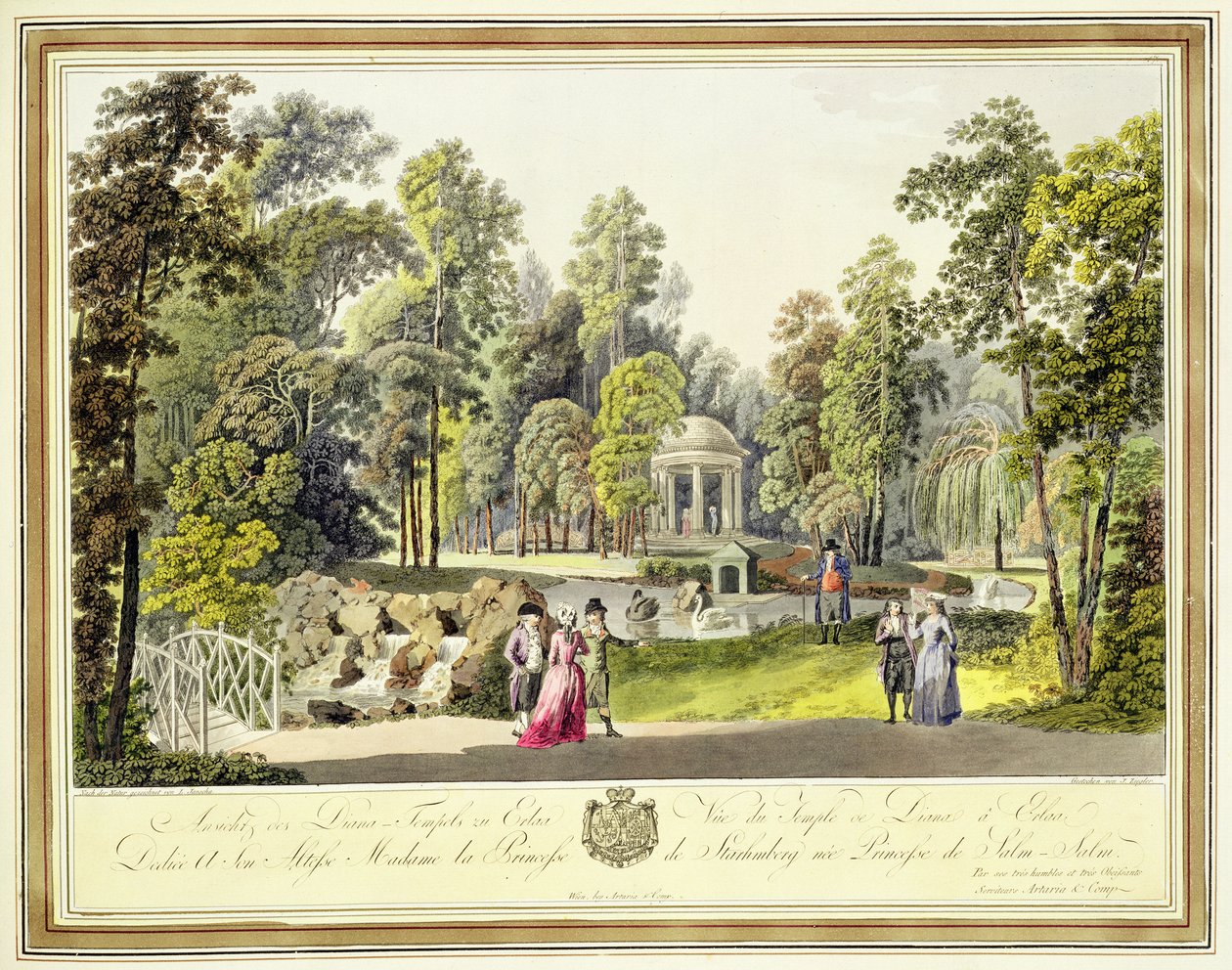 在Erlaw的戴安娜神庙的视图，由Johann Ziegler（1750-c.1812），1790年代雕刻 作者 劳伦斯詹沙