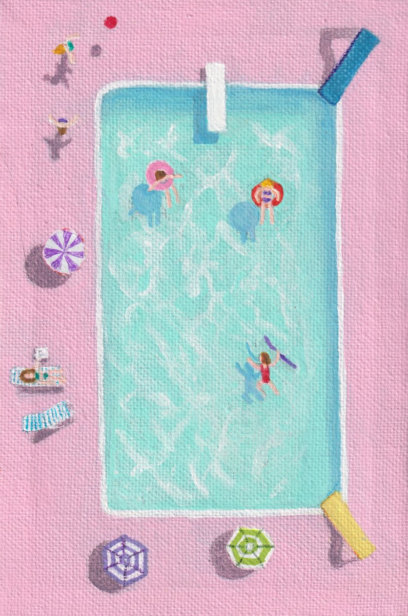 玛米的游泳池，2025 年（丙烯酸画布） 作者 