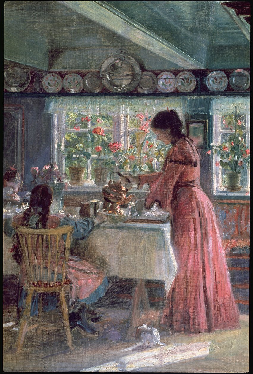 倒咖啡，1906年 作者 Laurit 的洒水器 Tuxen