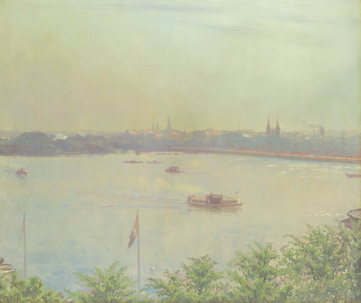 内部阿尔斯特湖的看法，1894年 作者 Laurit 的洒水器 Tuxen