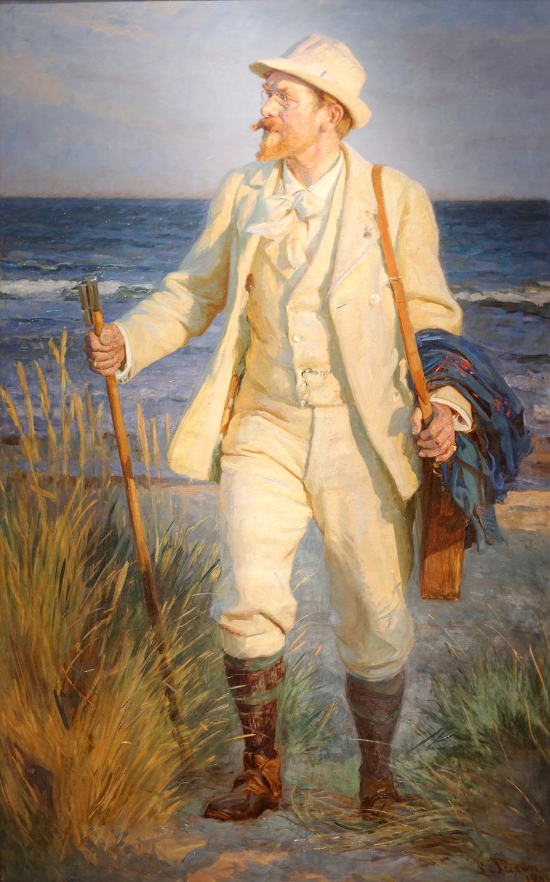丹麦画家PederSeverinKrøyer的肖像 作者 Laurit 的洒水器 Tuxen