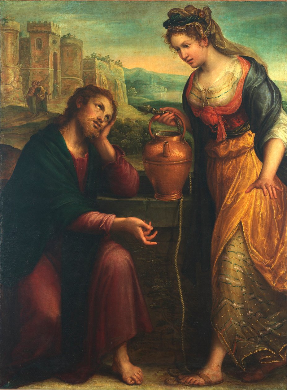 基督与撒玛利亚妇女》，1607年。 作者 Lavinia Fontana